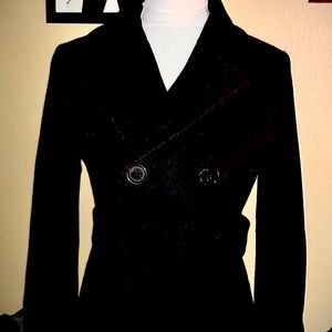 Womens black Guess pea coat jacket
